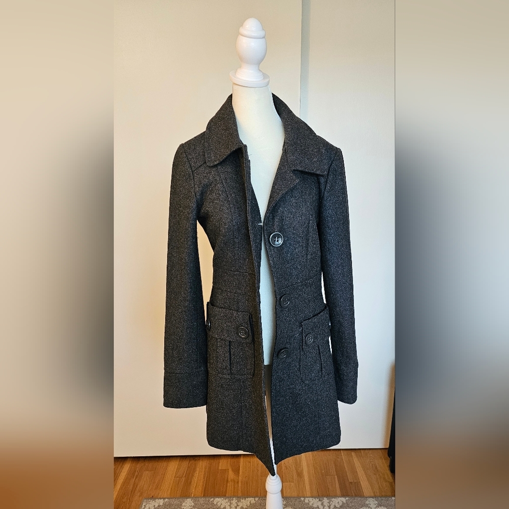 Tulle Grey wool coat size small